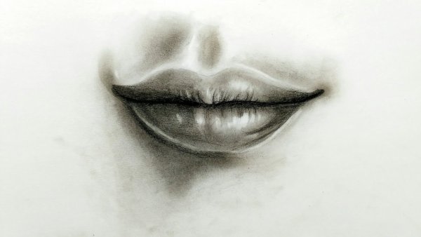 Красивые губы карандашом