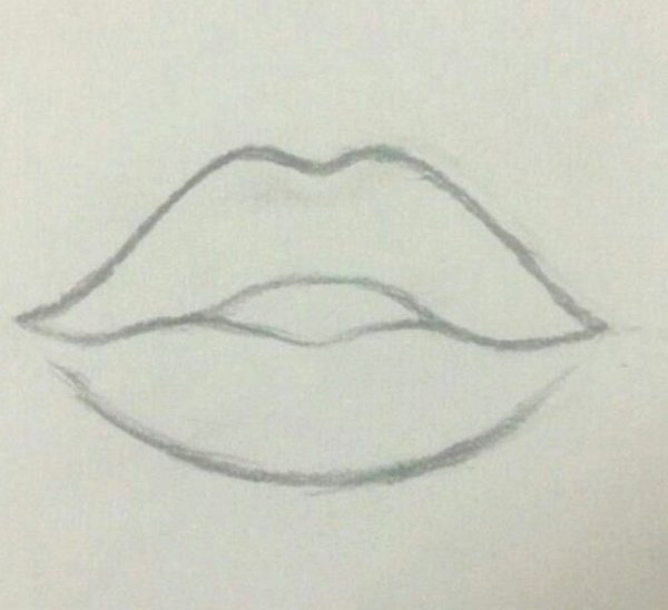 Губы для срисовки легкие