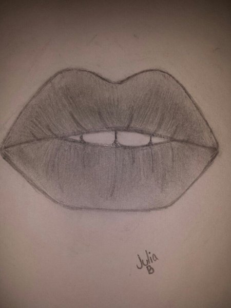 Губы срисовать легкие