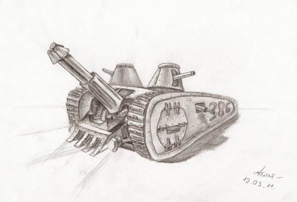 Танк карандашом