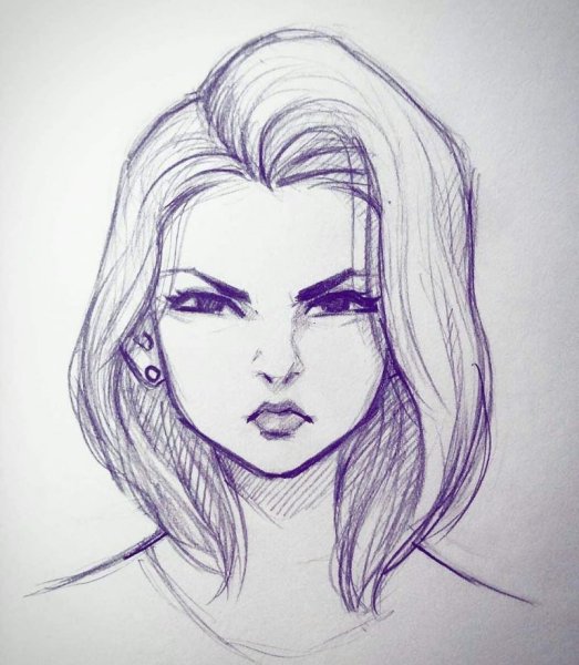 Рисунок девушки карандашом