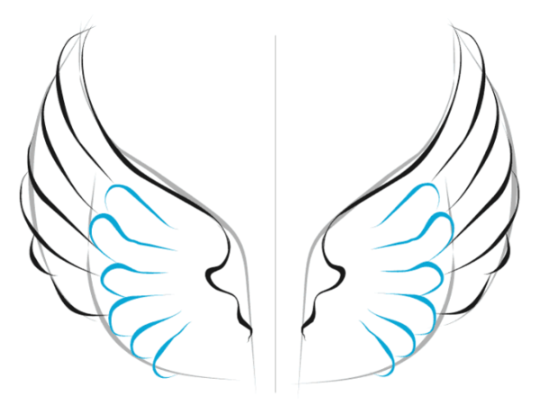 Крылья для срисовки карандашом