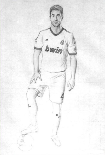 Серхио Рамос рисунок карандашом