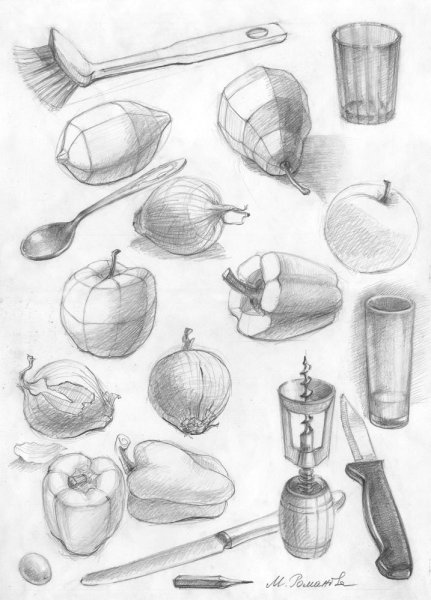 Зарисовки мелких предметов