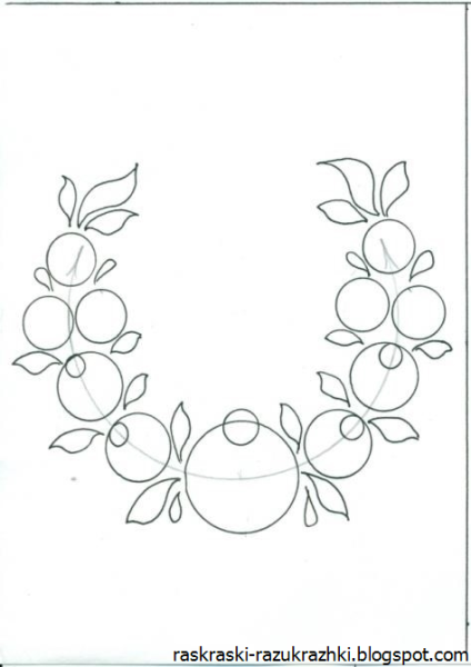 Раскраска Городецкая роспись для детей 6-7 лет