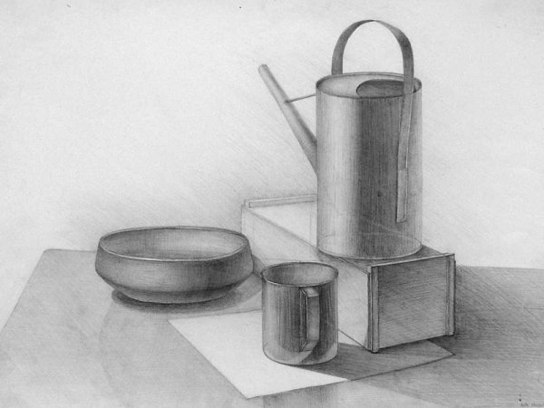 Бытовой натюрморт карандашом