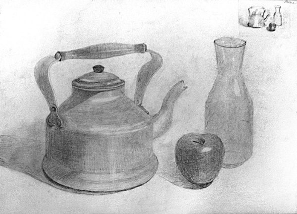 Линейно-конструктивные зарисовки предметов быта