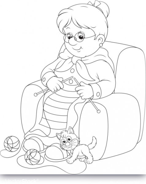 Бабушка рисунок