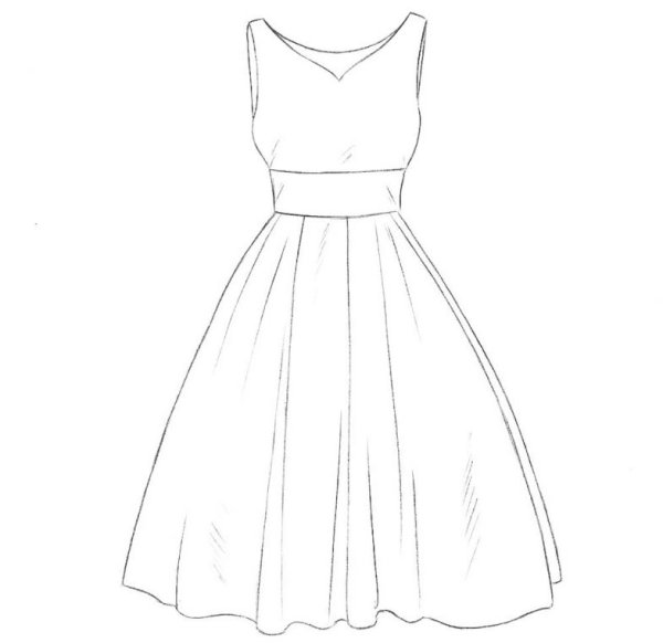 Платья для срисовки карандашом