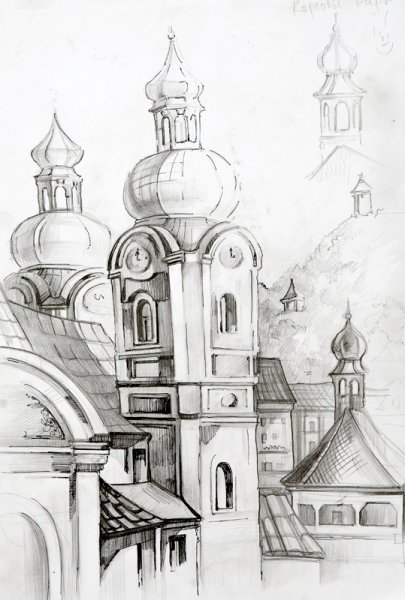 Архитектура рисунок карандашом
