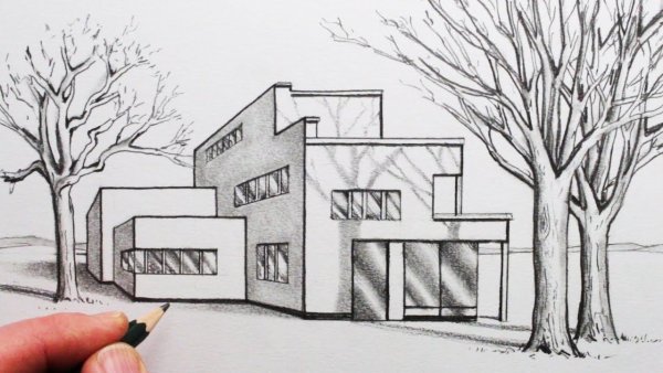 Современные здания рисунок