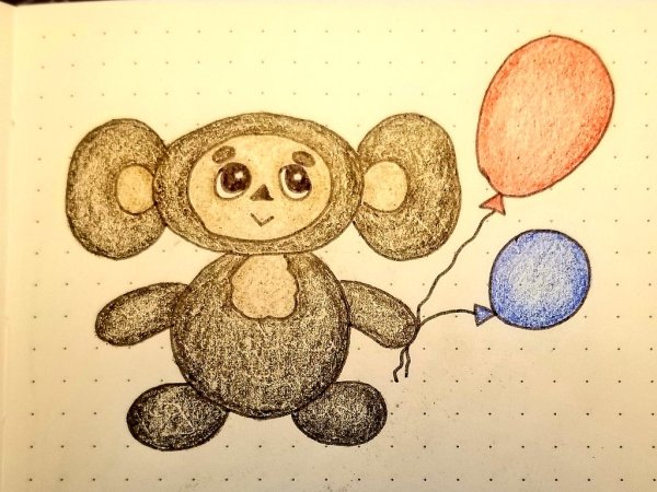 Чебурашка раскраска для детей