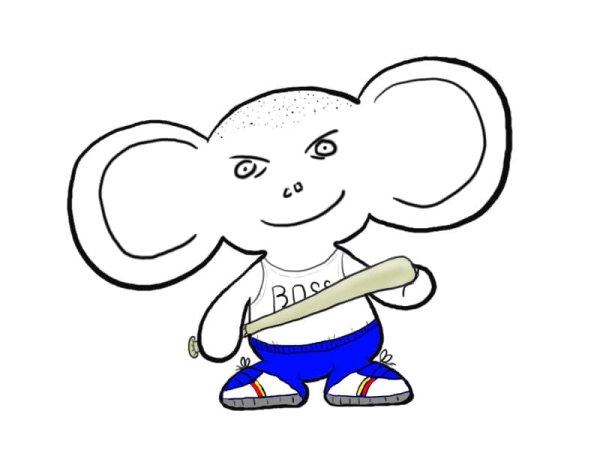 Рисование Комарова Чебурашка