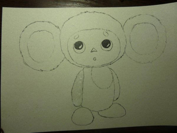 Крокодил Гена и Чебурашка раскраска