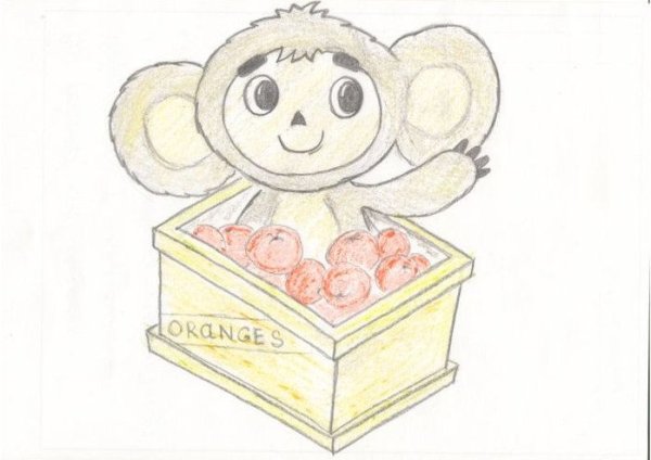 Чебурашка рисунок карандашом