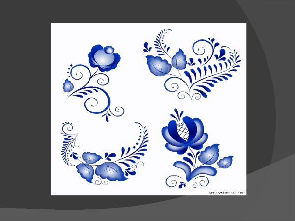 Гжельская роспись поэтапное рисование