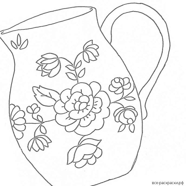 Чайник Гжель раскраска