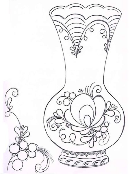 Простые элементы гжельской росписи