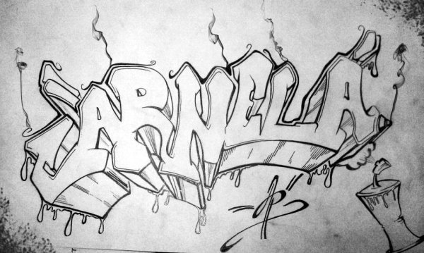 Граффити на бумаге карандашом