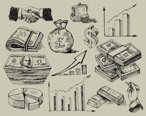 Деньги зарисовка