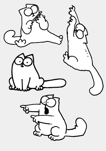 Кот Саймон для срисовки
