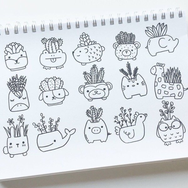 Наклейки для скетчбука черно белые