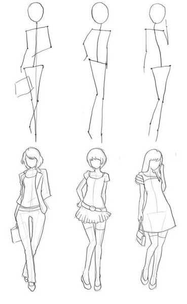 Рисунки людей для начинающей в полный рост