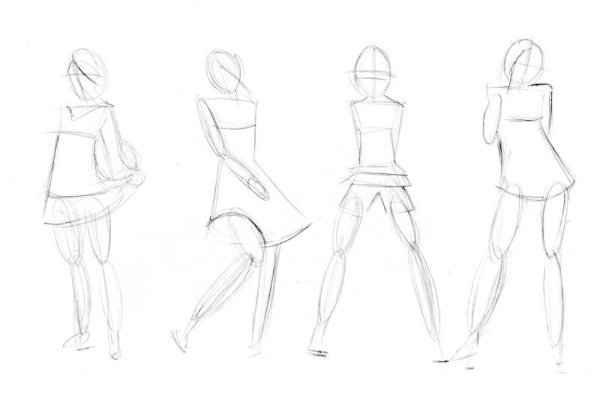 Поэтапные рисунки карандашом человека