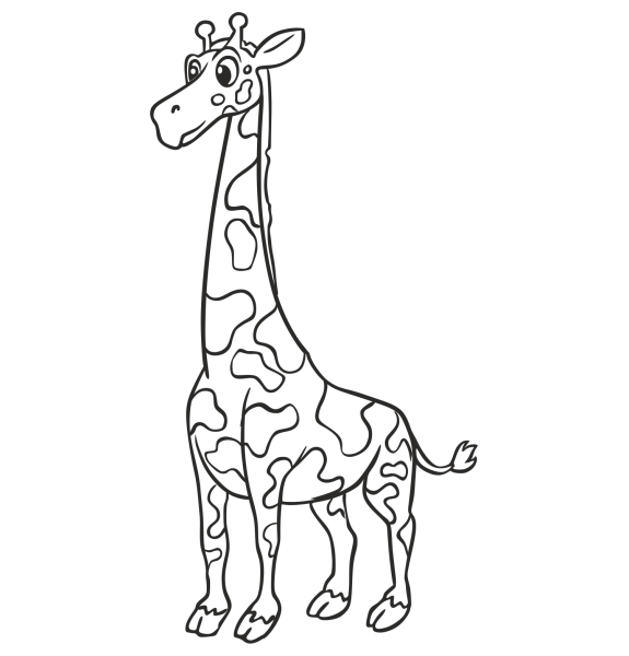 Жираф для срисовки для детей