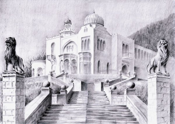 Ливадийский дворец рисунок