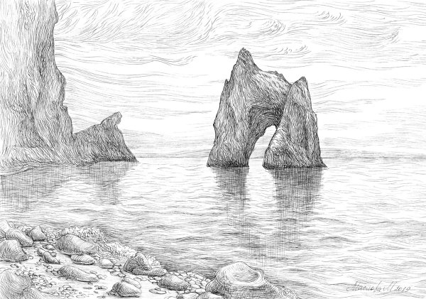 Скалы Карадаг контур