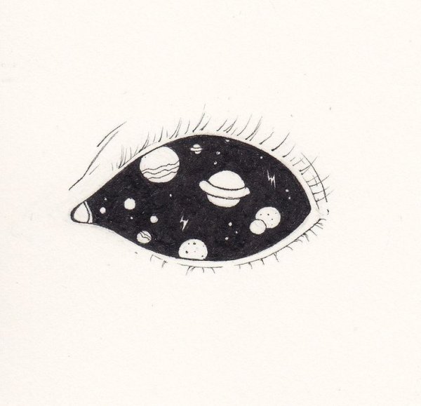 Рисунок космоса карандашом для срисовки