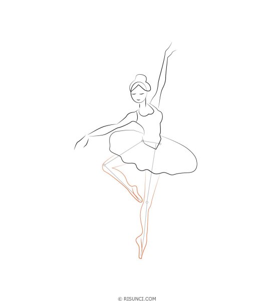 Нарисовать балерину карандашом
