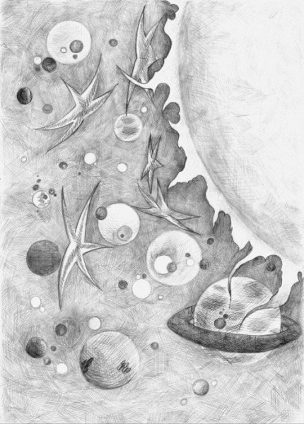 Космос рисунок карандашом