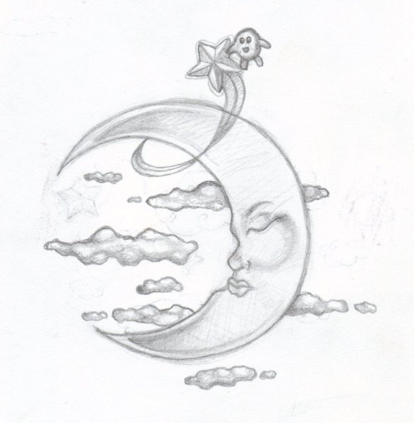 Тату месяц эскизы