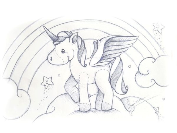 Единорог рисунок для срисовки