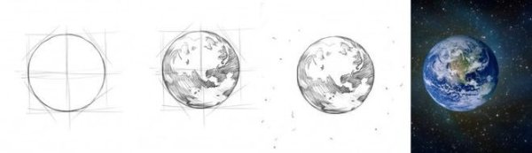 Рисунок планеты пошагово