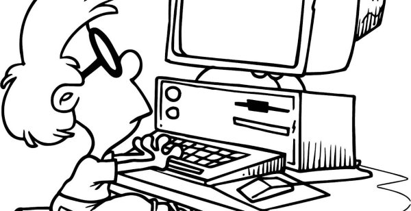 Компьютер рисунок карандашом