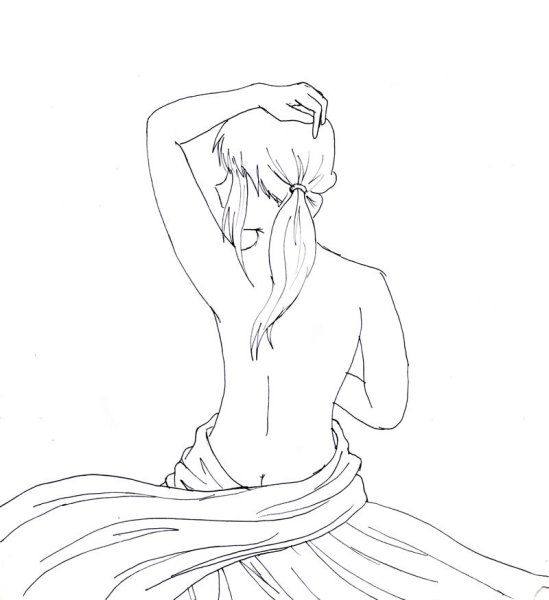 Женское тело карандашом