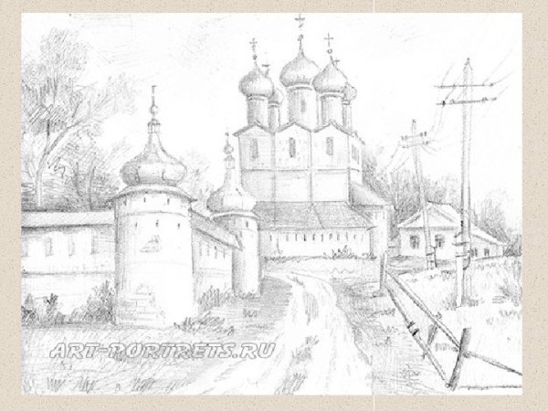 Монастырь рисунок