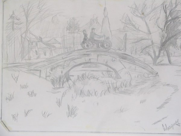 Родной край рисунок карандашом