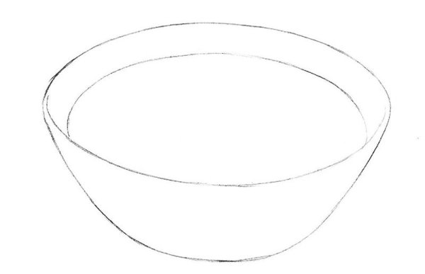 Нарисовать тарелку карандашом