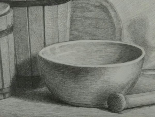 Тарелка карандашом