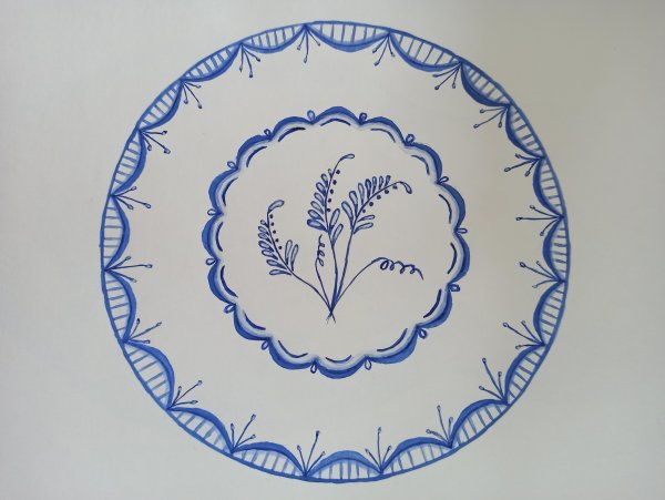 Раскраска тарелочка