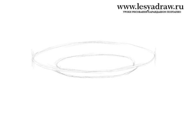 Тарелка карандашом