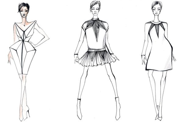 Модели для одежды карандашом