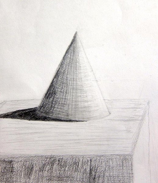 Конус рисунок карандашом