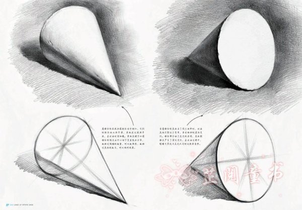 Линейно конструктивный рисунок конуса