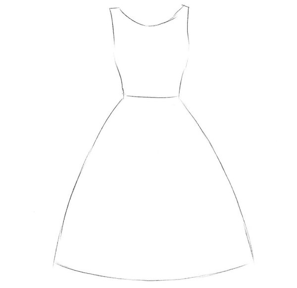 Срисовка платья для начинающих