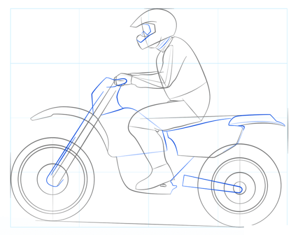 Скетч мотоцикла сбоку